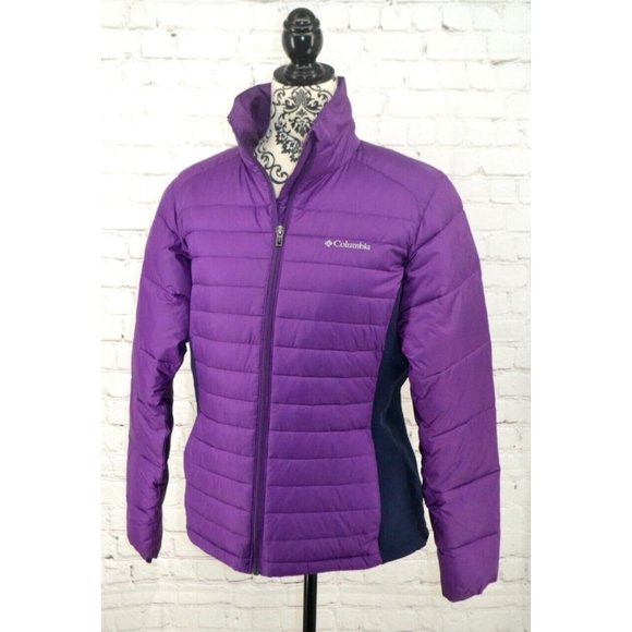 COLUMBIA  Women's Powder Pillow Hybrid Puffer Jacket‎ / Coat SIZE MEDIUM Purple - Picture 1 of 6